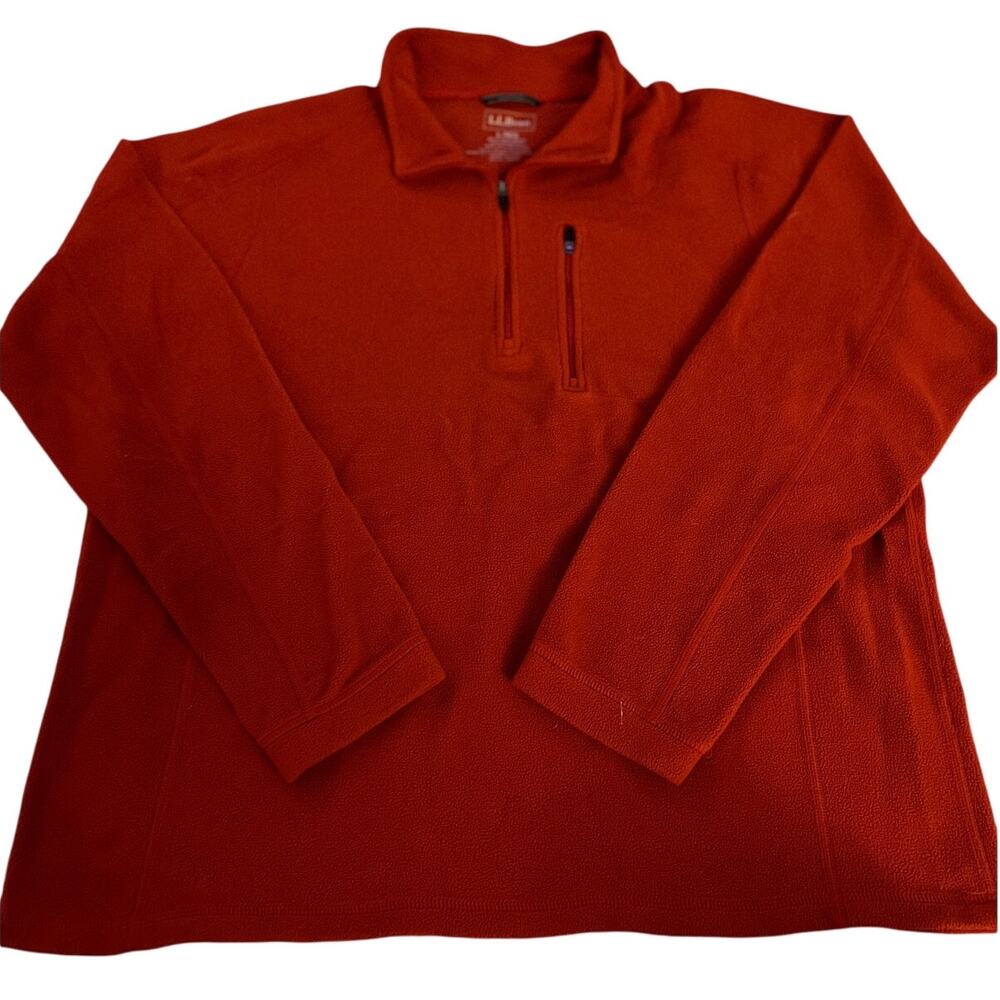 L.L. Bean Men's Large 1/4 Zip Pullover Fleece in Red